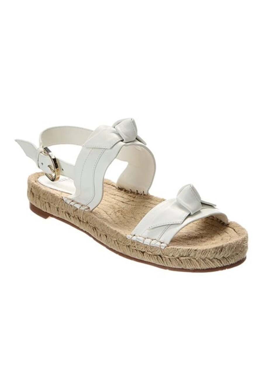 Alexandre Birman Clarita Women's Leather Espadrille White Size 40 (MSRP $525)